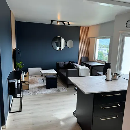 Sentral Liten Med Fin Utsikt Og Parkering 아파트 트롬쇠